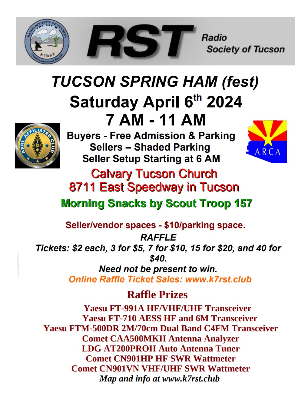 Tucson Spring Hamfest, 2024 RADIO SOCIETY OF TUCSON
